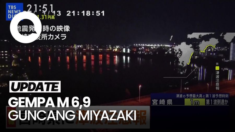 Video: Miyazaki Jepang Dihantam Gempa M 6,9-Tsunami 20 Cm
