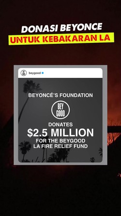 Video: Yayasan Beyoncé Donasikan USD 2,5 Juta untuk Korban Kebakaran LA