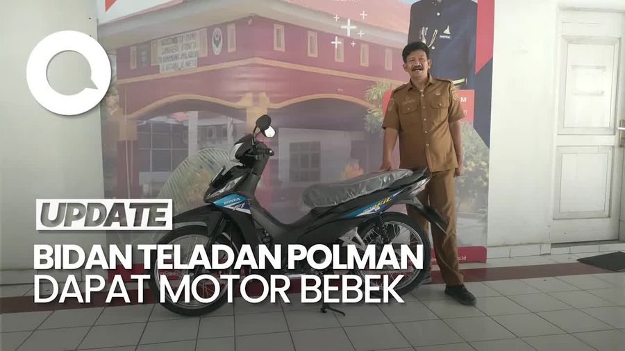 Video: Motor Matik Cuma Simbolis, Bidan Teladan Polman Dapat Motor Bebek