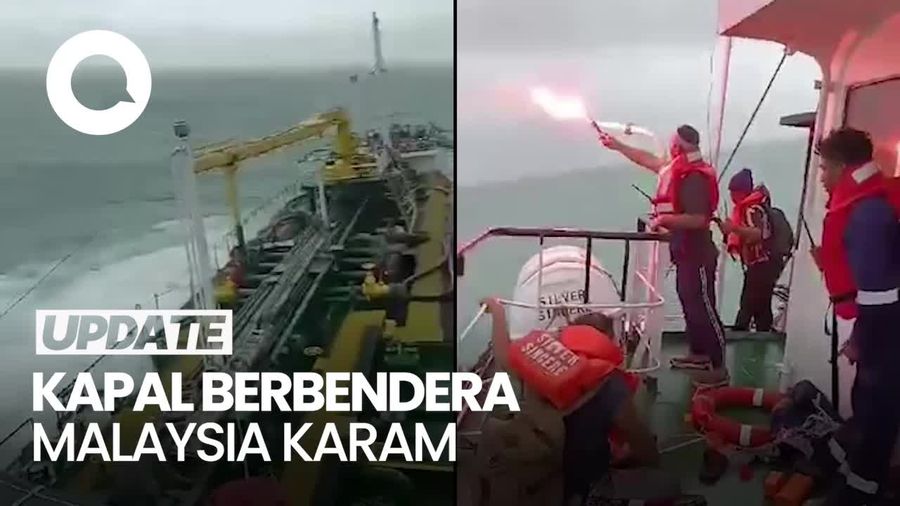 Video: Kapal Berbendera Malaysia Karam di Perairan Kepri, 8 ABK Dievakuasi