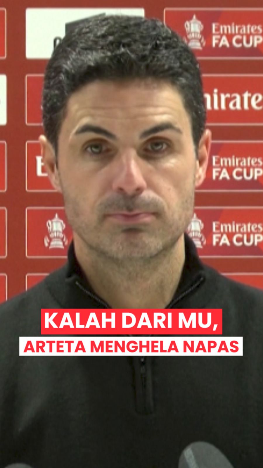 Video Ekspresi Arteta Respons Kekalahan dari Manchester United