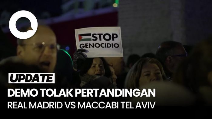 Video: Warga Madrid Demo Tolak Tim Israel Jelang Laga Real Madrid Vs Maccabi Tel Aviv