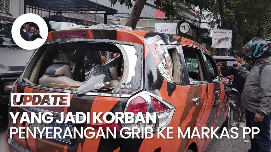 Video Dampak Serangan GRIB ke Markas PP di Bandung: 6 Orang Luka, 2 Mobil Rusak