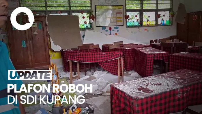 Video: Plafon Ruang Kelas di SD Oesapa Kupang Roboh, Siswa Berhamburan