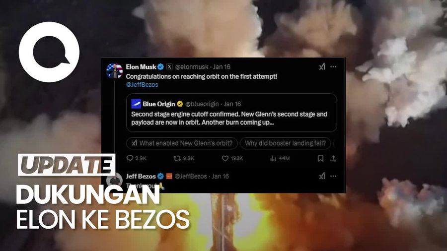 Video: Elon Musk-Jeff Bezos Saling Dukung untuk Keberhasilan Misi Roket 
