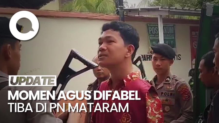 Video: Momen Agus Difabel Coba Sapa Awak Media saat Turun dari Mobil Tahanan