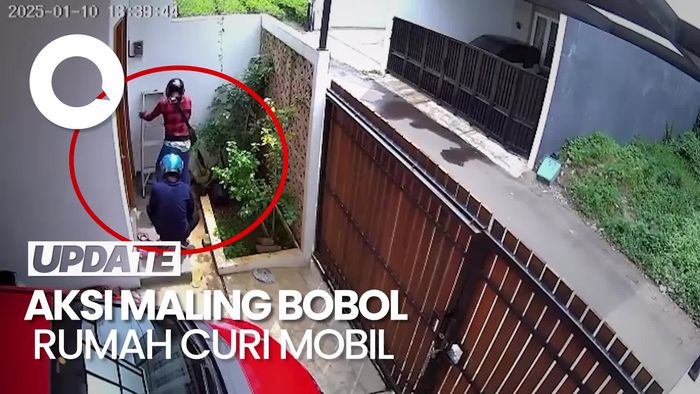 Video Rekaman CCTV Maling Bobol Rumah dan Bawa Kabur Mobil di Jaksel