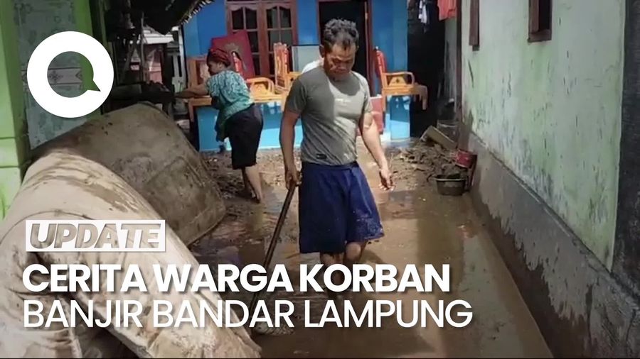 Video: Warga Cerita Banjir di Bandar Lampung Sampai Setinggi Atap Rumah