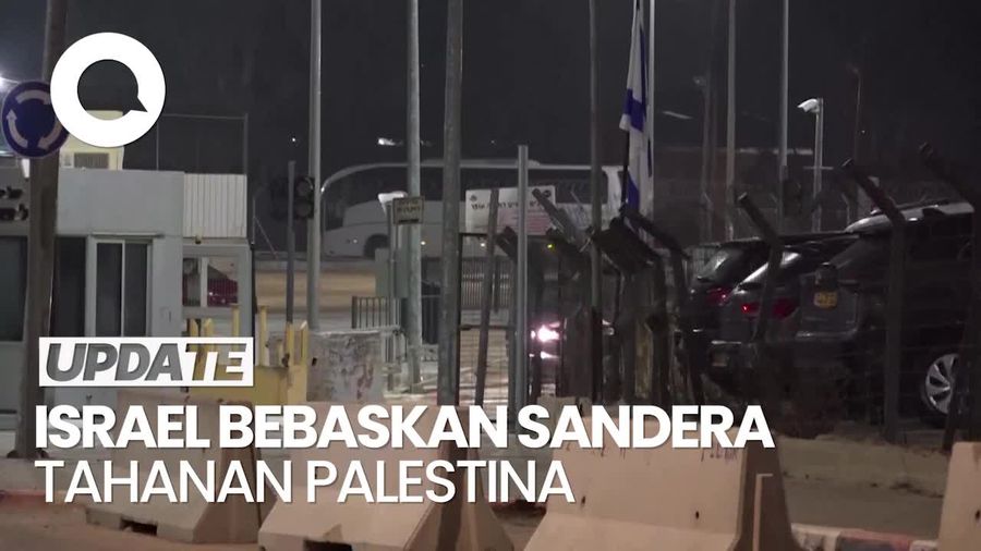 Video: Konvoi Bus Israel Bawa Puluhan Sandera Palestina untuk Dibebaskan