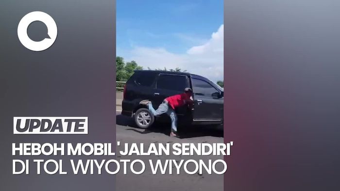 Video Detik-detik Mobil Jalan Sendiri di Tol Lalu Tabrak Sepeda di Jakut