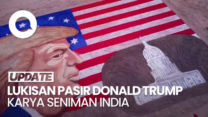 Video: Lukisan Pasir Bergambar Ucapan Selamat untuk Donald Trump