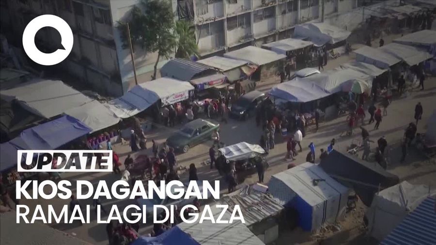 Video Sehari Setelah Gencatan Senjata, Lapak Dagangan Ramai Lagi di Gaza