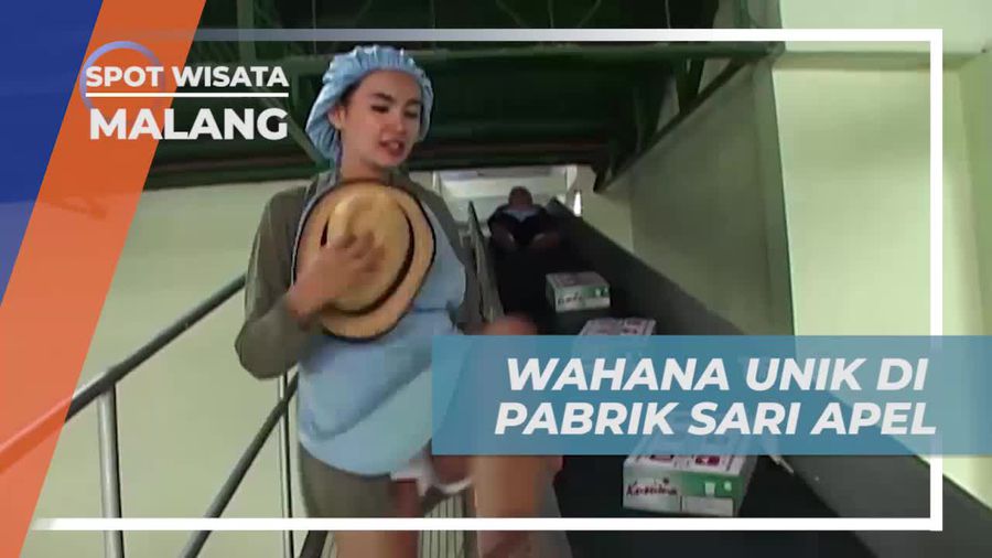 Bermain di Wahana Unik di Pabrik Sari Apel di Malang