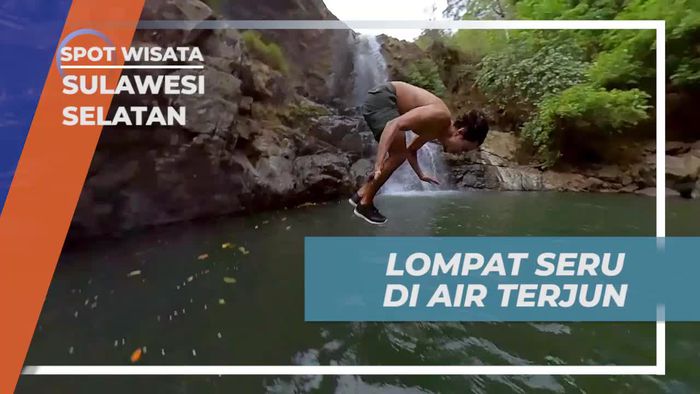 Melompat Seru dari Air Terjun Pungbunga, Sulawesi Selatan