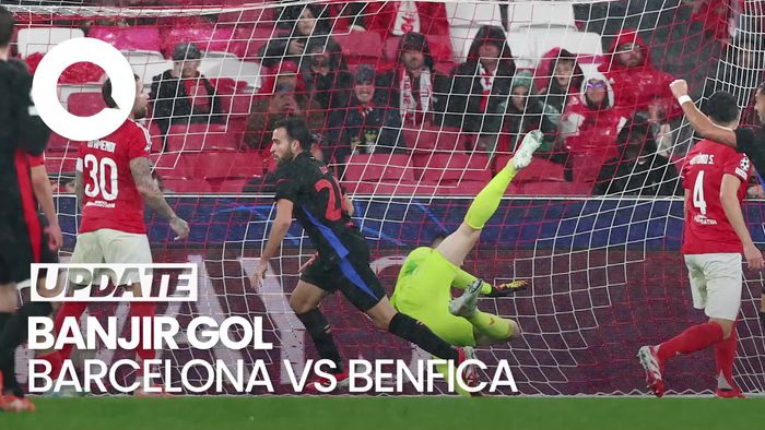 Video Hasil Liga Champions: Barcelona Menang 5-4 atas Benfica