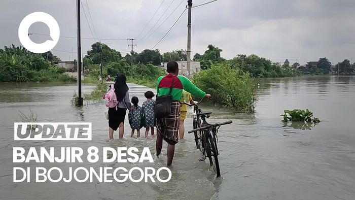 Video Sungai Bengawan Solo Meluap, 8 Desa di Bojonegoro Terendam