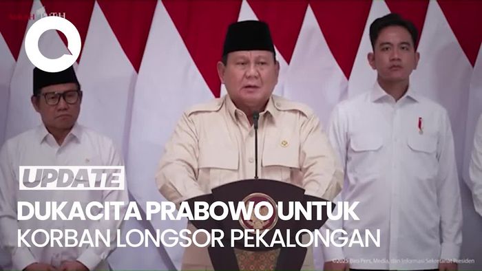 Video Prabowo Minta BNPB Gerak Cepat Bantu Korban Longsor Pekalongan
