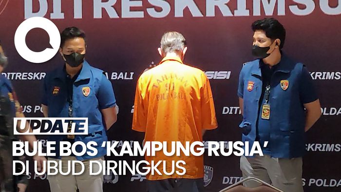 Video: Ditangkap, Bule Jerman Bos Kampung Rusia di Ubud Tertunduk Lesu