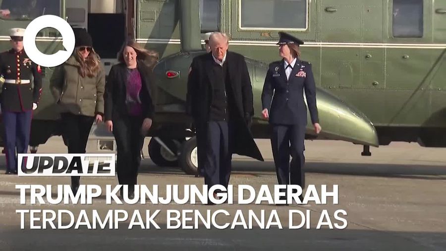 Video: Kunker Pertama Setelah Menjabat, Trump Langsung Cek Kebakaran LA