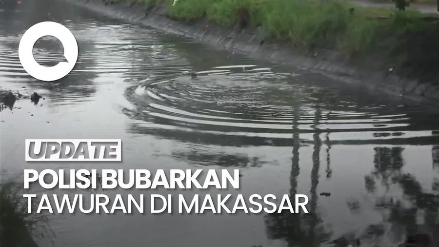 Video: Momen Pelaku Tawuran di Makassar Kocar-kacir Sampai Lompat ke Kali