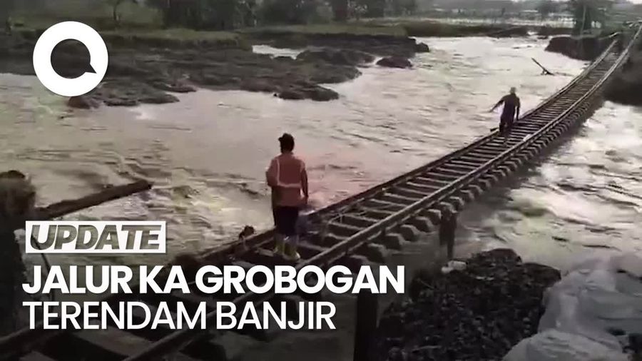 Video: Jalur KA Grobogan Diterjang Banjir, Sejumlah Perjalanan Batal