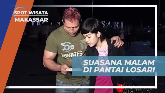 Nikmati Suasana Malam di Pantai Losari, Makassar