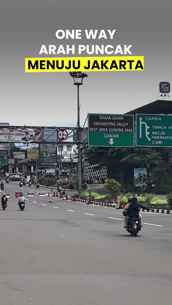 Video: Polisi Terapkan One Way Arah Jakarta, Mobil Menuju Puncak Disetop