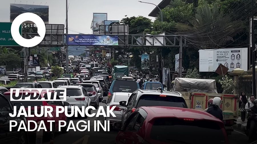 Video: Jalur Puncak Padat Pagi Ini, One Way Diterapkan