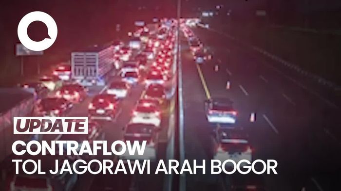 Video Tol Jagorawi Km 44-41 Arah Bogor Diberlakukan Contraflow Malam Ini