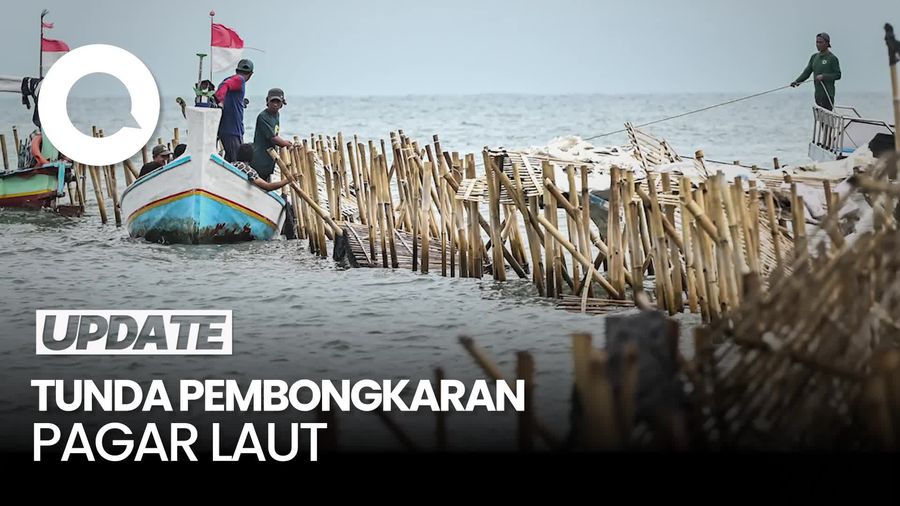 Video: Polairud Tunda Pembongkaran Pagar Laut di Tangerang Gegara Cuaca Buruk