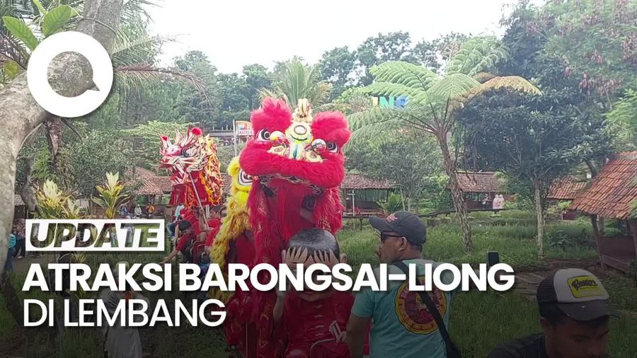 Video: Aksi Barongsai Hibur Wisatawan di Floating Market Lembang