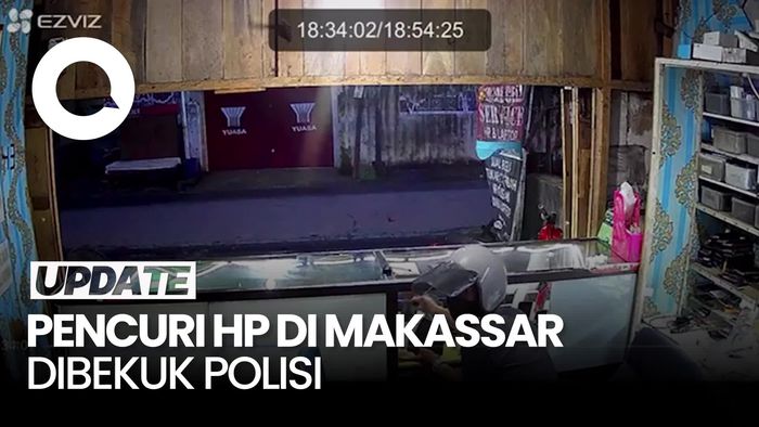 Video: Detik-detik Pencuri HP di Makassar Dibekuk Polisi saat Tidur Depan Kios