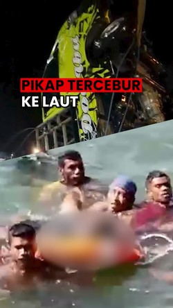 Video: Pikap Tercebur ke Laut di Seram Bagian Timur, Sopir Kritis