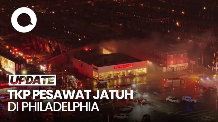 Video dari Udara: Melihat Lokasi Pesawat Jatuh di Philadelphia AS