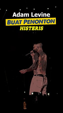 Video: Teriakan Histeris Penonton Lihat Adam Lavine Tampil Bertelanjang Dada di Konser