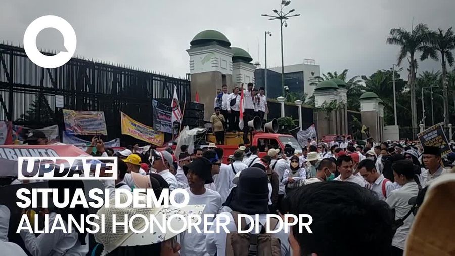 Video: Ada Demo Aliansi Honorer di DPR, Lalin Jalan Gatot Subroto Arah Slipi Macet