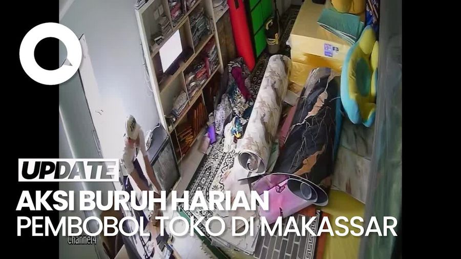 Video CCTV Aksi Pembobolan Toko di Makassar Oleh Seorang Buruh Harian