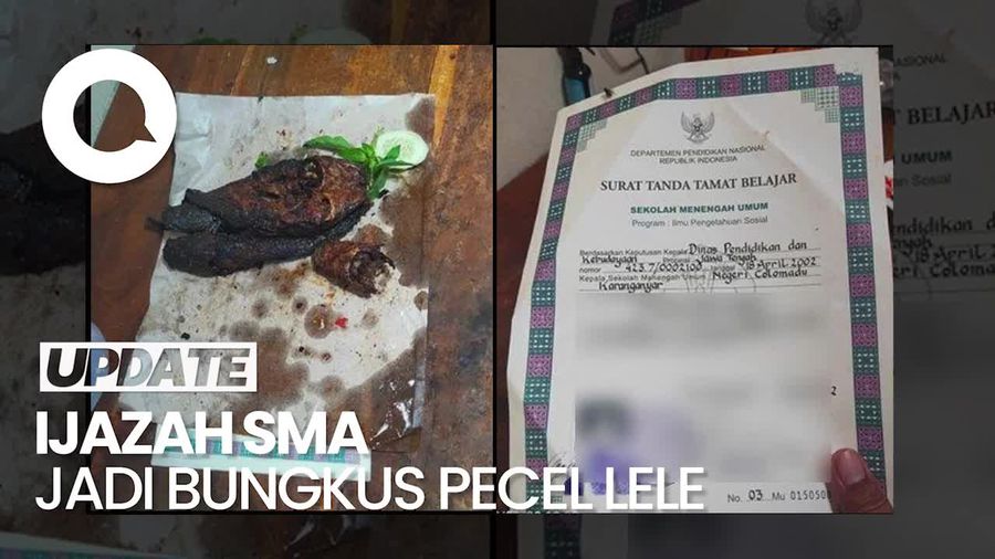 Video Heboh Ijazah SMA Asli Jadi Bungkus Pecel Lele di Karanganyar