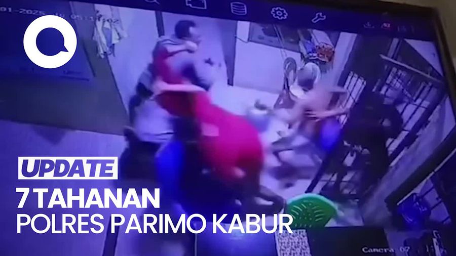 Video Detik-detik 7 Tahanan Polres Parimo Kabur Saat Petugas Ambil Rantang