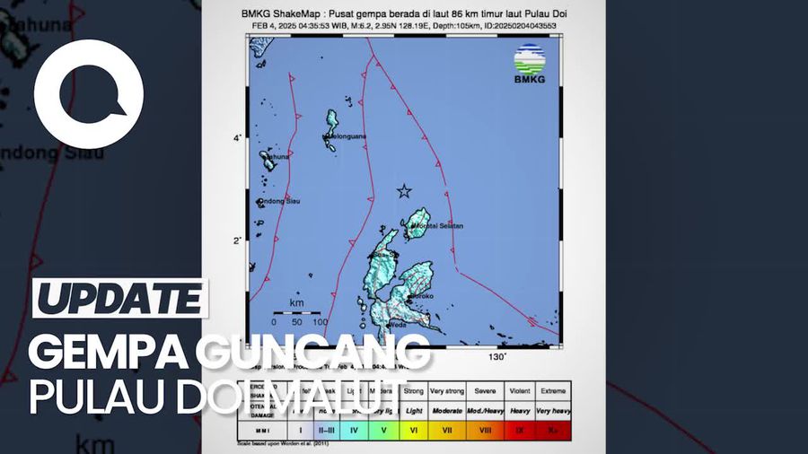 Video: Gempa Guncang Pulau Doi Maluku Utara dengan Kekuatan M 6,2