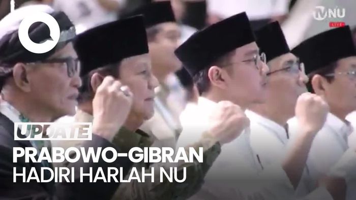 Video Prabowo-Gibran Ikut Nyanyi Ya Lal Wathon di Harlah ke-102 NU