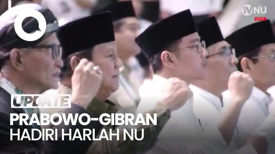 Video Prabowo-Gibran Ikut Nyanyi Ya Lal Wathon di Harlah ke-102 NU