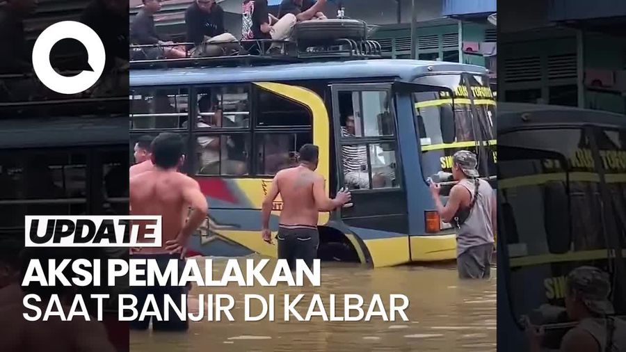 Video: Viral Preman Raup Rp 1,3 Juta Palak Pengendara saat Banjir di Kalbar