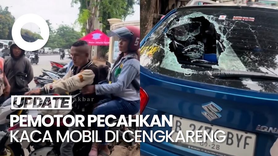 Video: Viral Pemotor Lawan Arah dan Pecahkan Kaca Mobil di Cengkareng 
