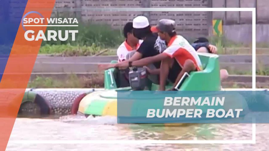 Bersenang-senang di Bumper Boat yang Seru di Taman Air Sabda Alam, Garut