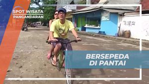 Bersepeda Santai di Pantai Menawan Pangandaran