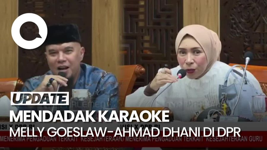 Video: Momen Melly Goeslaw-Ahmad Dhani Nyanyi Saat Rapat DPR dengan Guru
