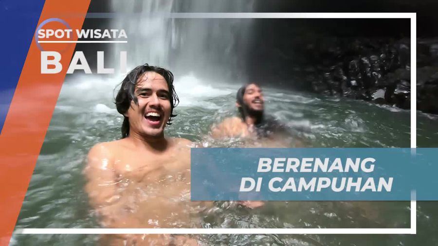 Berenang di Kolam Sejuk Air Terjun Campuhan, Bali