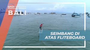 Coba Tantangan Menyeimbangkan Diri di Fliteboard, Pantai Serangan, Bali