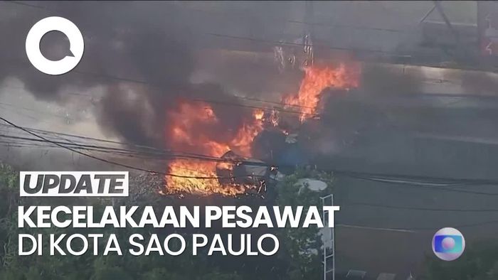 Video: Pesawat Jatuh dan Tabrak Bus di Jalan Raya Sao Paulo Brasil
